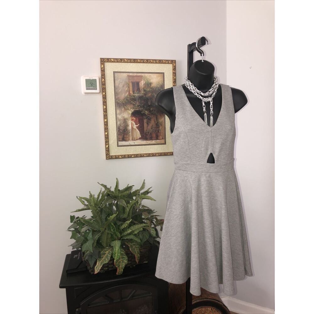 Altar'd State Women Cut-Out Front Fit & Flare Dress S Gray Elegant Romantic‎